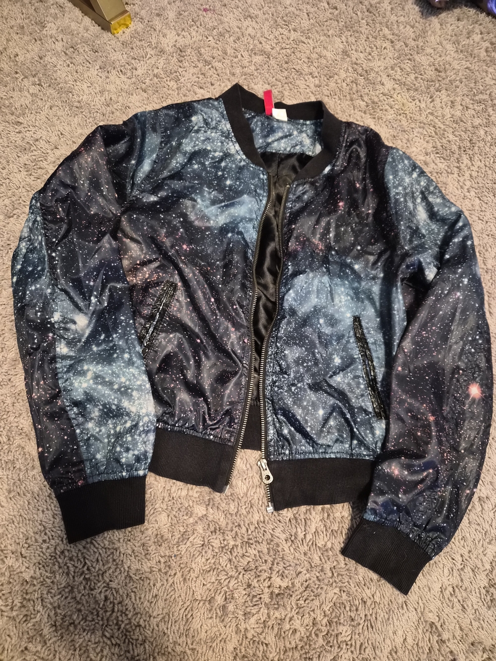 Galaxy Print Bomber Jacket